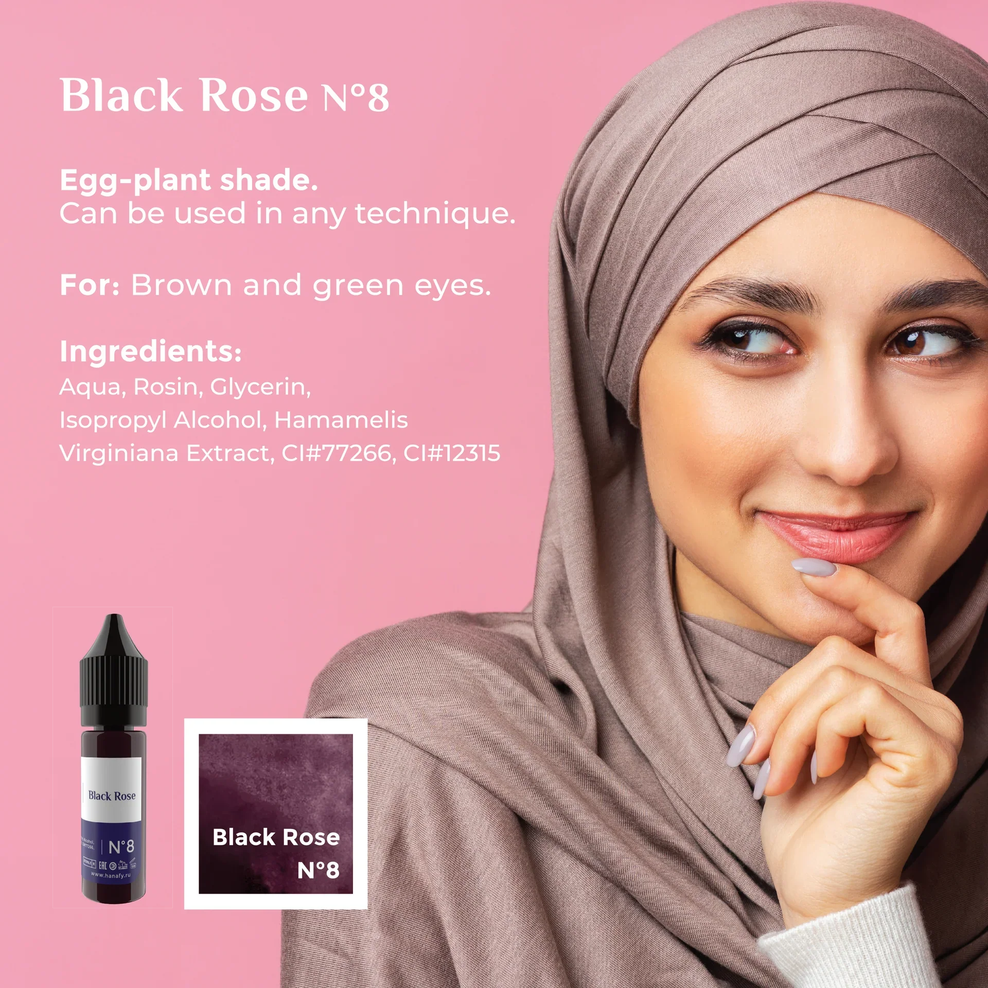 Hanafy Eyeliner Pigment - Black Rose N8 - Image 3