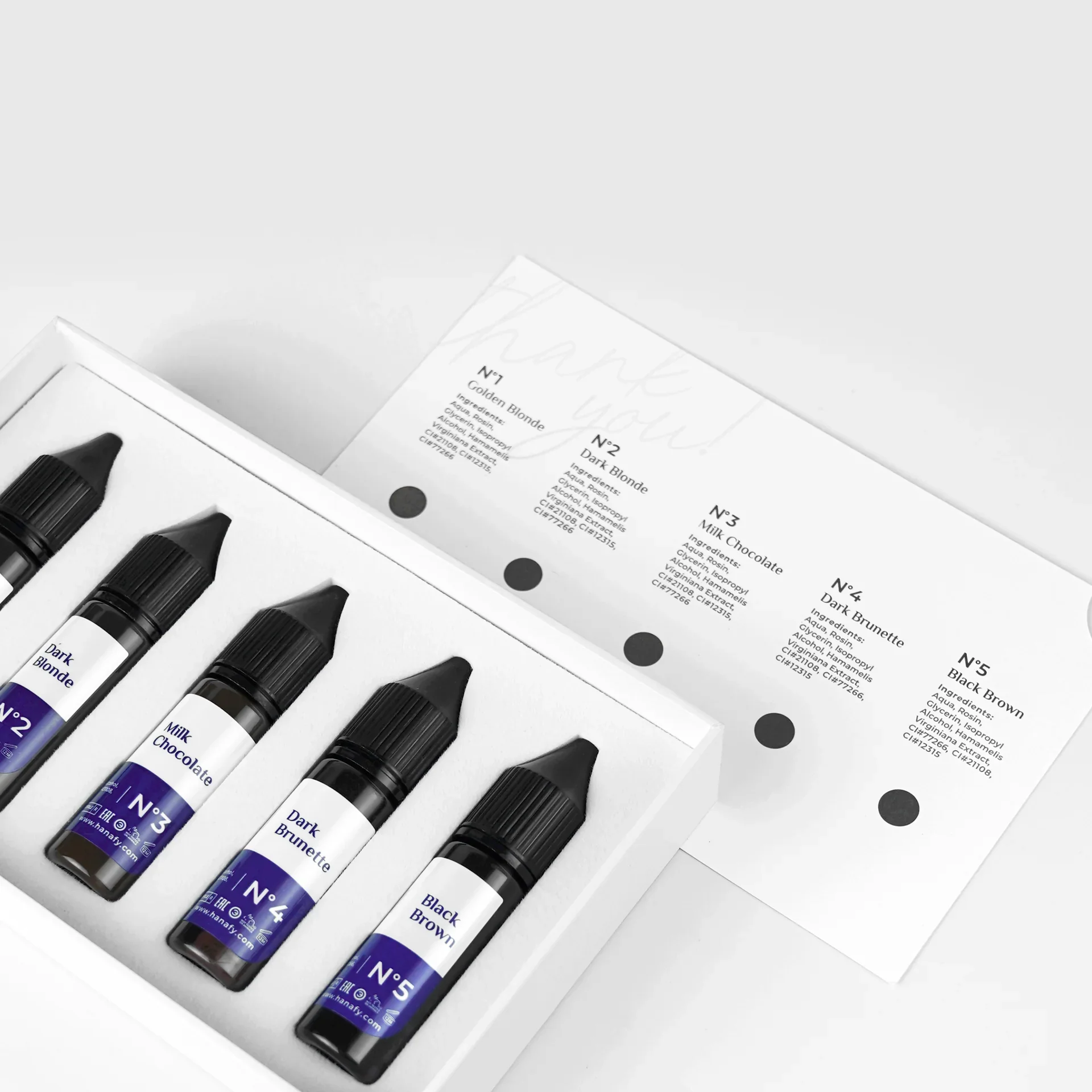 Hanafy Full Hybrid Eyebrow Pigment Set 15ml - Image 4