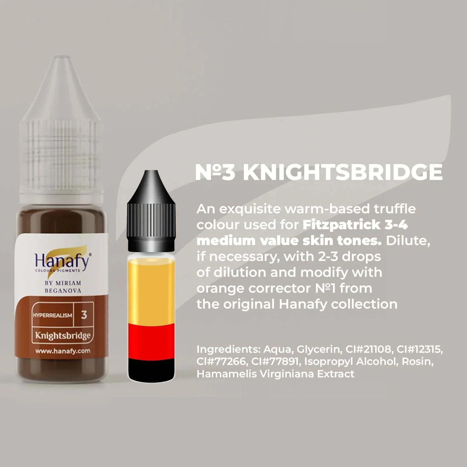 Hanafy Hyperrealism Eyebrow Pigment - N3 Knightsbridge - Image 2