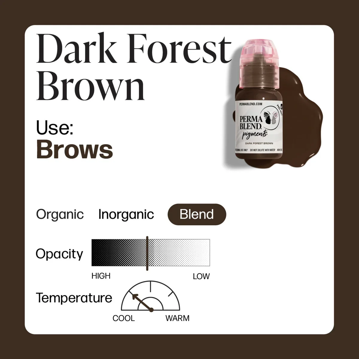 PERMA BLEND BROW PIGMENT - DARK FOREST BROWN - Image 3